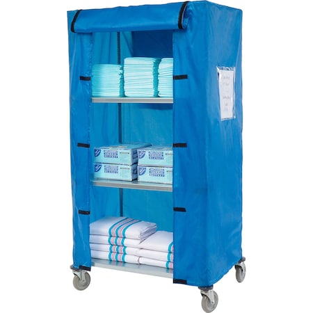 Nexel Linen Service Cart, Solid Galvanized Steel, 69 in H, 24 in W 436930